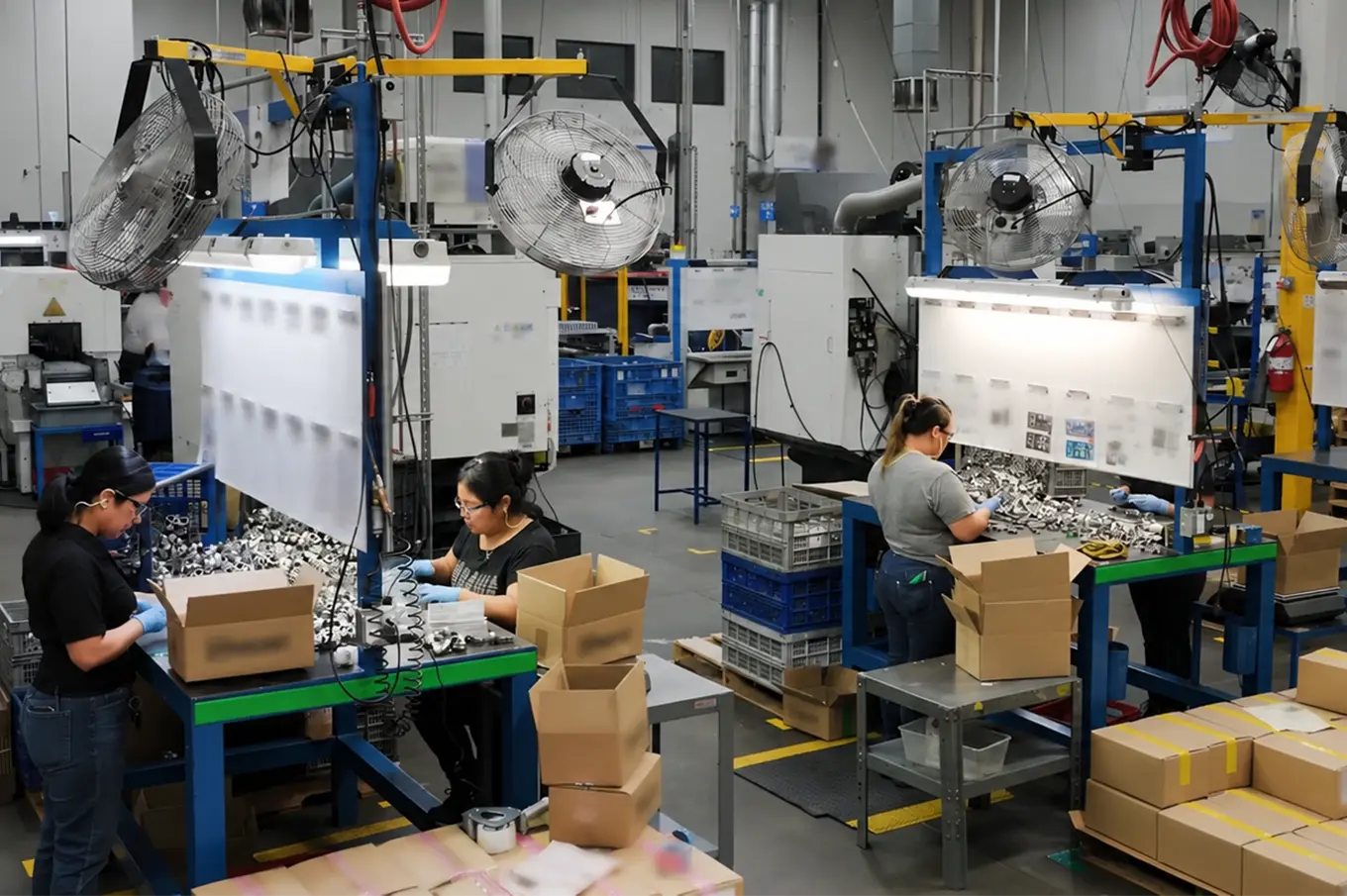 Secondary operations and assembly work in the Zhong Shi Tong factory