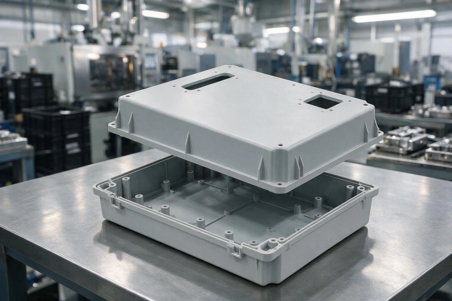 Molded equipment housing components